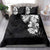 Hawaiian and Japanese Together Bedding Set Japanese Koi Fish Tattoo and Kakau Pattern Black Color