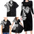 Hawaiian and Japanese Together Family Matching Long Sleeve Bodycon Dress and Hawaiian Shirt Japanese Koi Fish Tattoo and Kakau Pattern Black Color