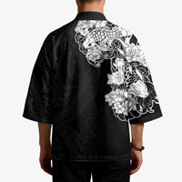 Hawaiian and Japanese Together Kimono Japanese Koi Fish Tattoo and Kakau Pattern Black Color LT03 - Polynesian Pride
