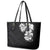 Hawaiian and Japanese Together Leather Tote Bag Japanese Koi Fish Tattoo and Kakau Pattern Black Color