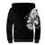 Hawaiian and Japanese Together Sherpa Hoodie Japanese Koi Fish Tattoo and Kakau Pattern Black Color