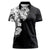 Hawaiian and Japanese Together Women Polo Shirt Japanese Koi Fish Tattoo and Kakau Pattern Black Color