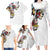 Hawaiian and Japanese Together Family Matching Long Sleeve Bodycon Dress and Hawaiian Shirt Colorful Traditional Japanese Tattoo and Kakau Pattern White Color