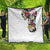 Hawaiian and Japanese Together Quilt Colorful Traditional Japanese Tattoo and Kakau Pattern White Color