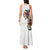 Hawaiian and Japanese Together Tank Maxi Dress Colorful Traditional Japanese Tattoo and Kakau Pattern White Color