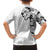 Hawaiian and Japanese Together Family Matching Off Shoulder Short Dress and Hawaiian Shirt Japanese Koi Fish Tattoo and Kakau Pattern White Color