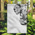 Hawaiian and Japanese Together Garden Flag Japanese Koi Fish Tattoo and Kakau Pattern White Color