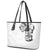 Hawaiian and Japanese Together Leather Tote Bag Japanese Koi Fish Tattoo and Kakau Pattern White Color