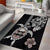 Hawaiian and Japanese Together Area Rug Japanese Culture and Turtle Kakau Tattoo Black Color