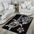 Hawaiian and Japanese Together Area Rug Japanese Culture and Turtle Kakau Tattoo Black Color