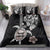 Hawaiian and Japanese Together Bedding Set Japanese Culture and Turtle Kakau Tattoo Black Color