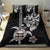 Hawaiian and Japanese Together Bedding Set Japanese Culture and Turtle Kakau Tattoo Black Color