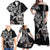 Hawaiian and Japanese Together Family Matching Off Shoulder Maxi Dress and Hawaiian Shirt Japanese Culture and Turtle Kakau Tattoo Black Color