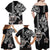 Hawaiian and Japanese Together Family Matching Off Shoulder Maxi Dress and Hawaiian Shirt Japanese Culture and Turtle Kakau Tattoo Black Color