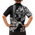 Hawaiian and Japanese Together Family Matching Short Sleeve Bodycon Dress and Hawaiian Shirt Japanese Culture and Turtle Kakau Tattoo Black Color