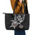 Hawaiian and Japanese Together Leather Tote Bag Japanese Culture and Turtle Kakau Tattoo Black Color