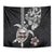 Hawaiian and Japanese Together Tapestry Japanese Culture and Turtle Kakau Tattoo Black Color