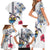 Hawaiian and Japanese Together Family Matching Short Sleeve Bodycon Dress and Hawaiian Shirt Japanese Culture and Turtle Kakau Tattoo White Color