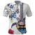 Hawaiian and Japanese Together Polo Shirt Japanese Culture and Turtle Kakau Tattoo White Color