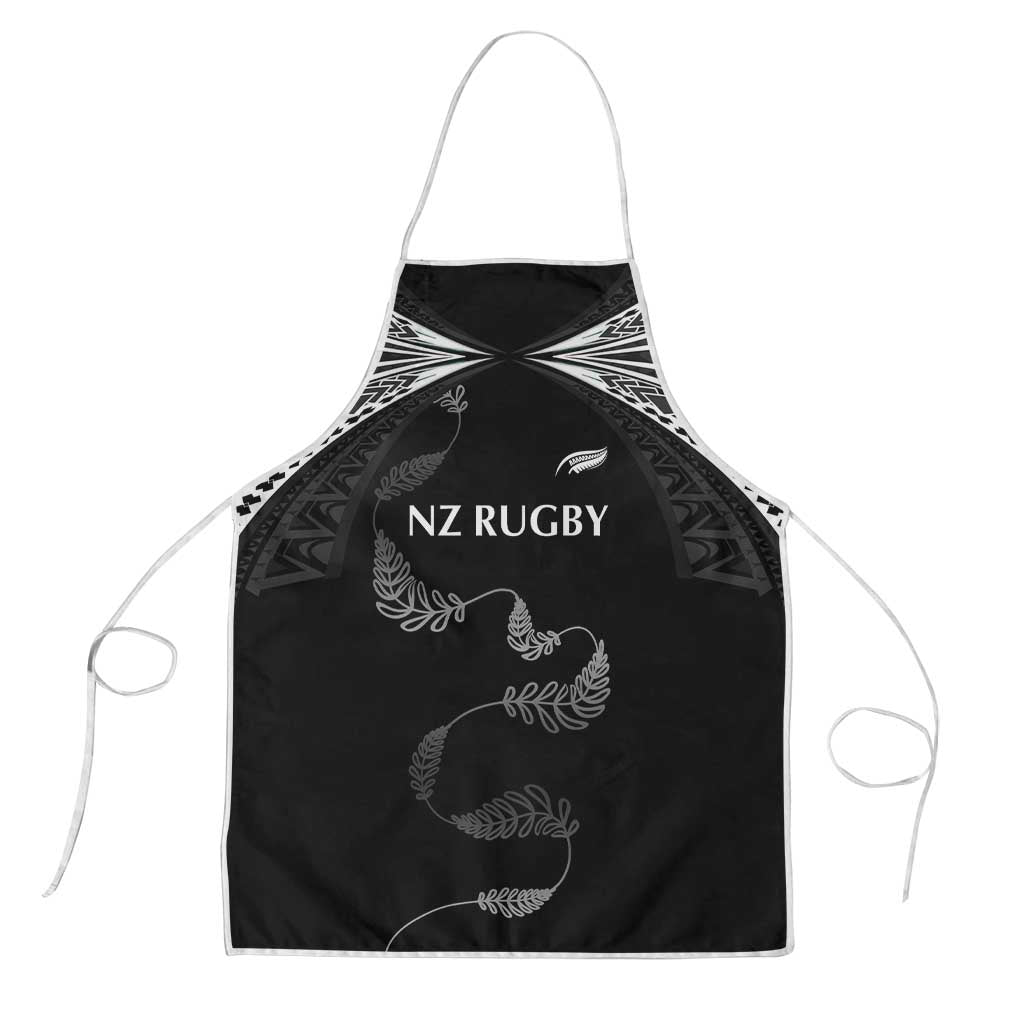 New Zealand Rugby Apron Aotearoa Armour Blacks Silver Ferns LT03 Black - Polynesian Pride