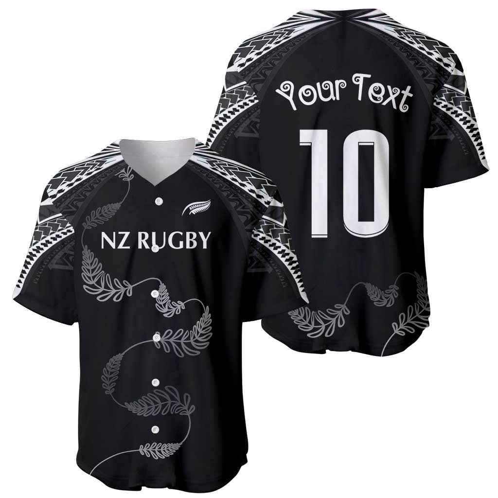 New Zealand Rugby Custom Baseball Jersey Aotearoa Armour Blacks Silver Ferns LT03 - Polynesian Pride