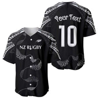New Zealand Rugby Custom Baseball Jersey Aotearoa Armour Blacks Silver Ferns LT03 - Polynesian Pride