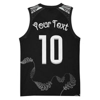 New Zealand Rugby Custom Basketball Jersey Aotearoa Armour Blacks Silver Ferns LT03 - Polynesian Pride