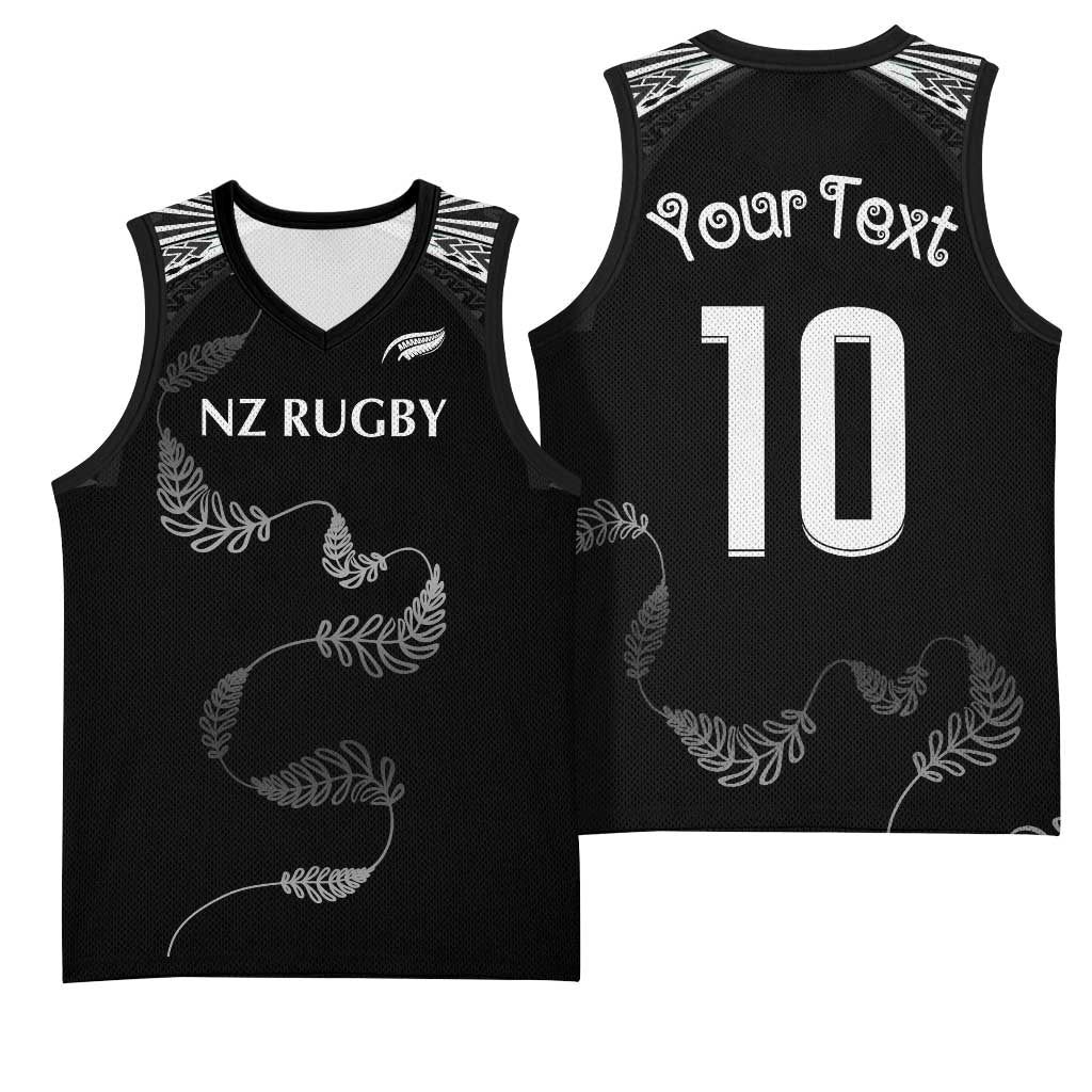 New Zealand Rugby Custom Basketball Jersey Aotearoa Armour Blacks Silver Ferns LT03 - Polynesian Pride