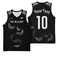 New Zealand Rugby Custom Basketball Jersey Aotearoa Armour Blacks Silver Ferns LT03 - Polynesian Pride