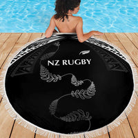 New Zealand Rugby Beach Blanket Aotearoa Armour Blacks Silver Ferns LT03 - Polynesian Pride