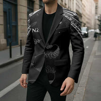 New Zealand Rugby Custom Blazer Aotearoa Armour Blacks Silver Ferns LT03 - Polynesian Pride
