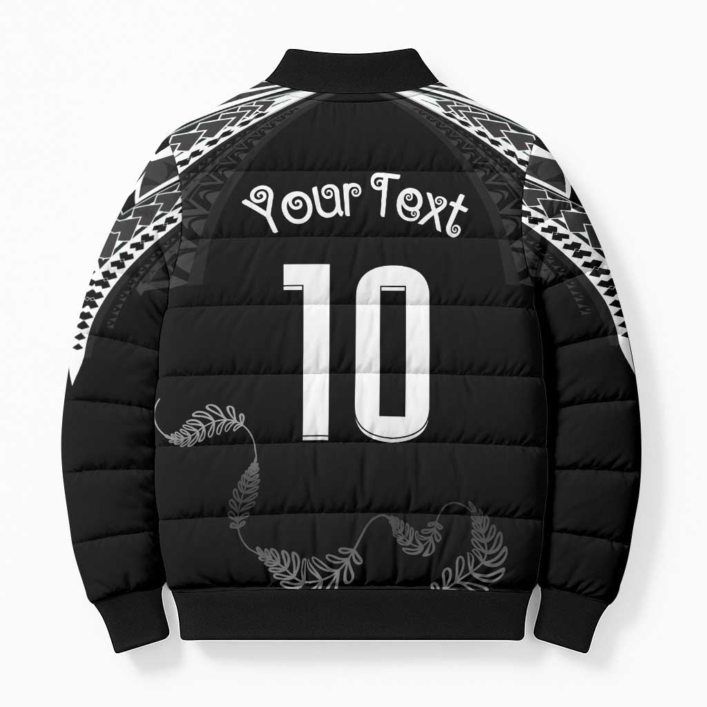 New Zealand Rugby Custom Bomber Puffer Jacket Aotearoa Armour Blacks Silver Ferns LT03 - Polynesian Pride