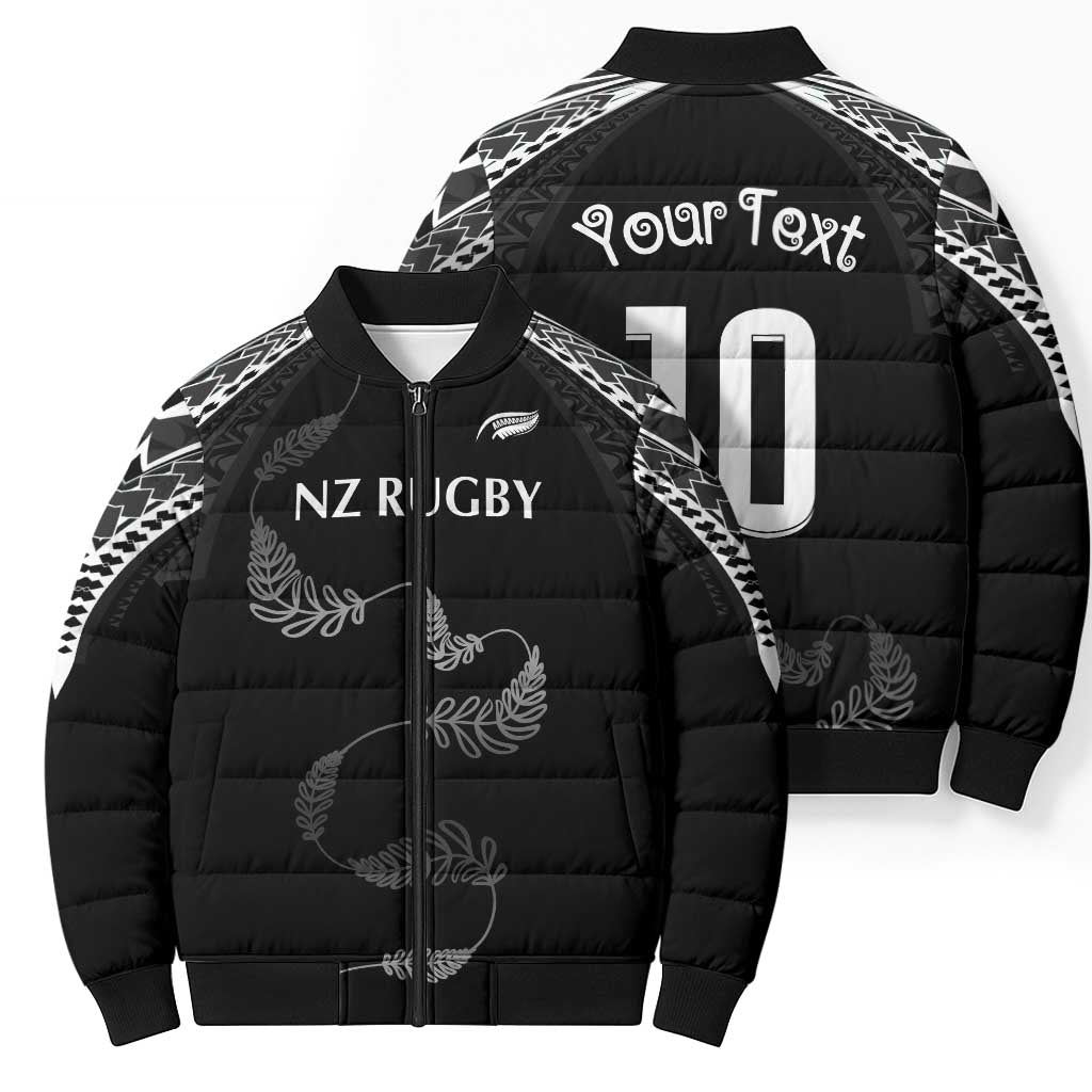 New Zealand Rugby Custom Bomber Puffer Jacket Aotearoa Armour Blacks Silver Ferns LT03 - Polynesian Pride