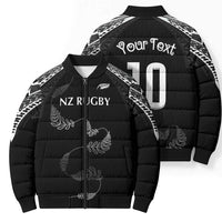 New Zealand Rugby Custom Bomber Puffer Jacket Aotearoa Armour Blacks Silver Ferns LT03 - Polynesian Pride