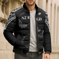 New Zealand Rugby Custom Bomber Puffer Jacket Aotearoa Armour Blacks Silver Ferns LT03 - Polynesian Pride