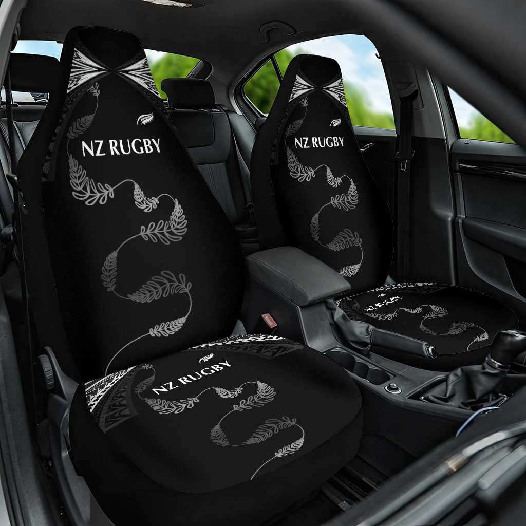 New Zealand Rugby Car Seat Cover Aotearoa Armour Blacks Silver Ferns LT03 One Size Black - Polynesian Pride