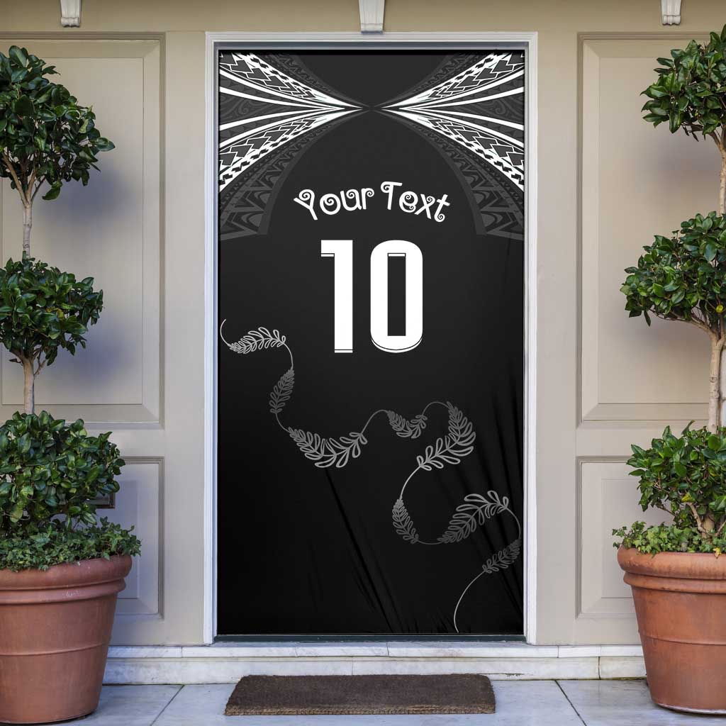 New Zealand Rugby Custom Door Cover Aotearoa Armour Blacks Silver Ferns LT03 Black - Polynesian Pride