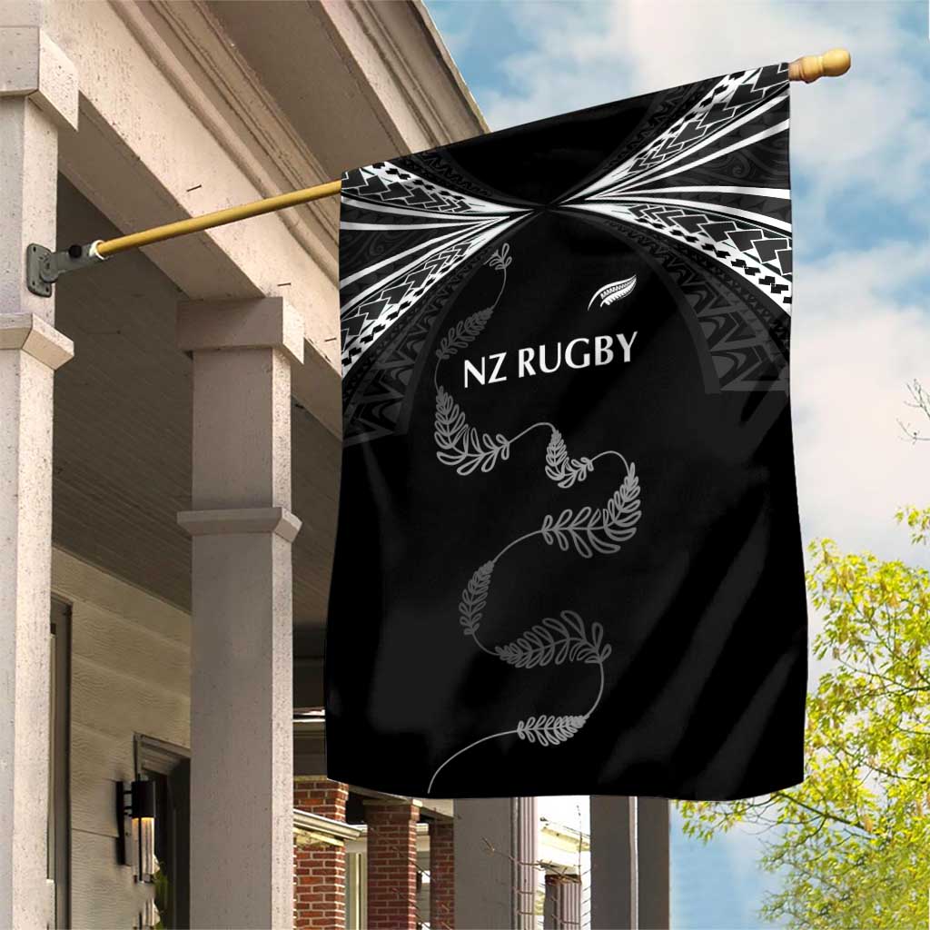 New Zealand Rugby Garden Flag Aotearoa Armour Blacks Silver Ferns LT03 House Flag Black - Polynesian Pride