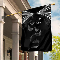 New Zealand Rugby Garden Flag Aotearoa Armour Blacks Silver Ferns LT03 House Flag Black - Polynesian Pride