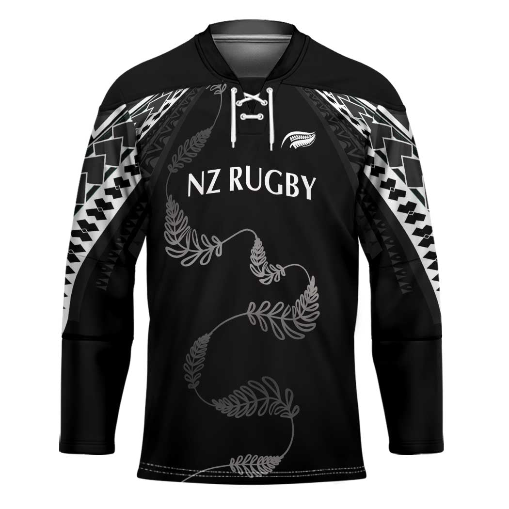 New Zealand Rugby Custom Hockey Jersey Aotearoa Armour Blacks Silver Ferns LT03 Unisex Black - Polynesian Pride