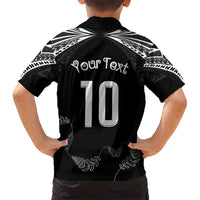 New Zealand Rugby Custom Kid Hawaiian Shirt Aotearoa Armour Blacks Silver Ferns LT03 - Polynesian Pride