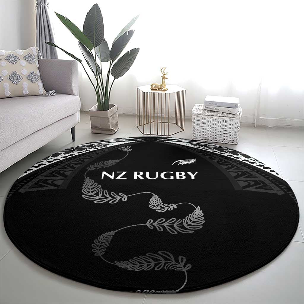 New Zealand Rugby Round Carpet Aotearoa Armour Blacks Silver Ferns LT03 - Polynesian Pride