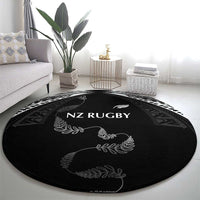 New Zealand Rugby Round Carpet Aotearoa Armour Blacks Silver Ferns LT03 - Polynesian Pride