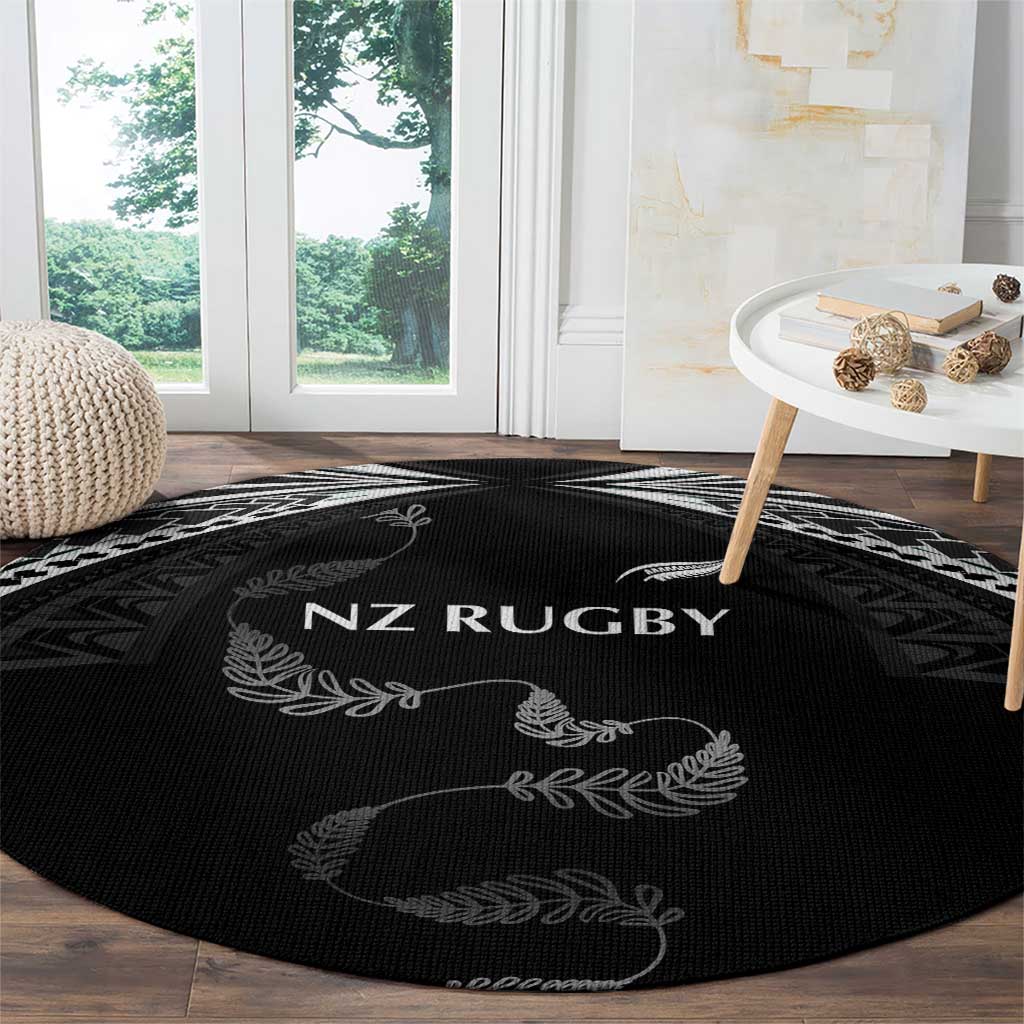 New Zealand Rugby Round Carpet Aotearoa Armour Blacks Silver Ferns LT03 - Polynesian Pride