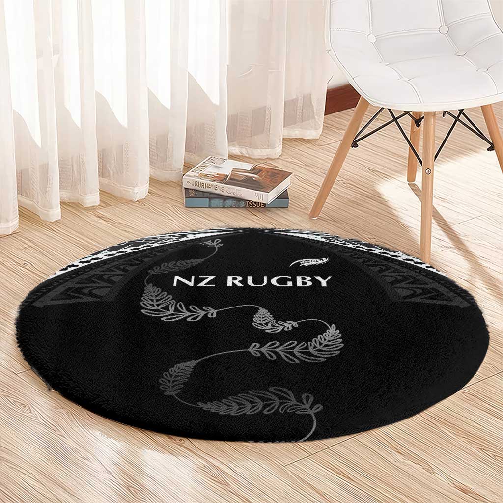 New Zealand Rugby Round Carpet Aotearoa Armour Blacks Silver Ferns LT03 - Polynesian Pride