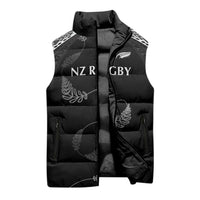 New Zealand Rugby Custom Sleeveless Puffer Jacket Aotearoa Armour Blacks Silver Ferns LT03 - Polynesian Pride