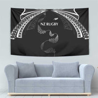 New Zealand Rugby Tapestry Aotearoa Armour Blacks Silver Ferns LT03 - Polynesian Pride