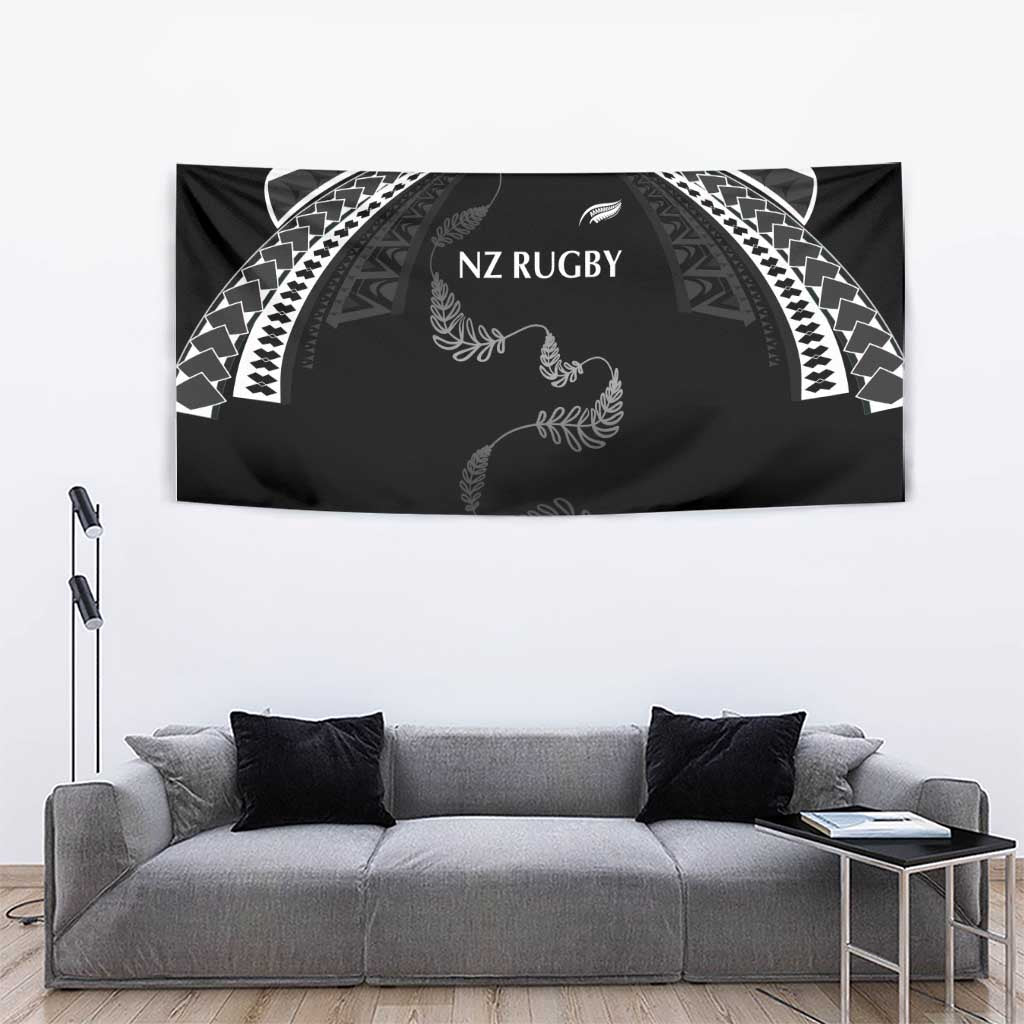 New Zealand Rugby Tapestry Aotearoa Armour Blacks Silver Ferns LT03 - Polynesian Pride