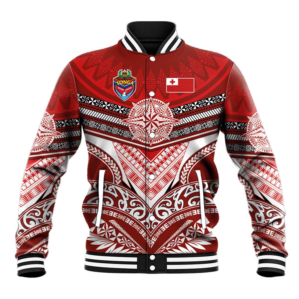 Tonga Rugby Custom Baseball Jacket Mana o Tonga-Tribal Heritage Edition Red Color LT03 Unisex Red - Polynesian Pride