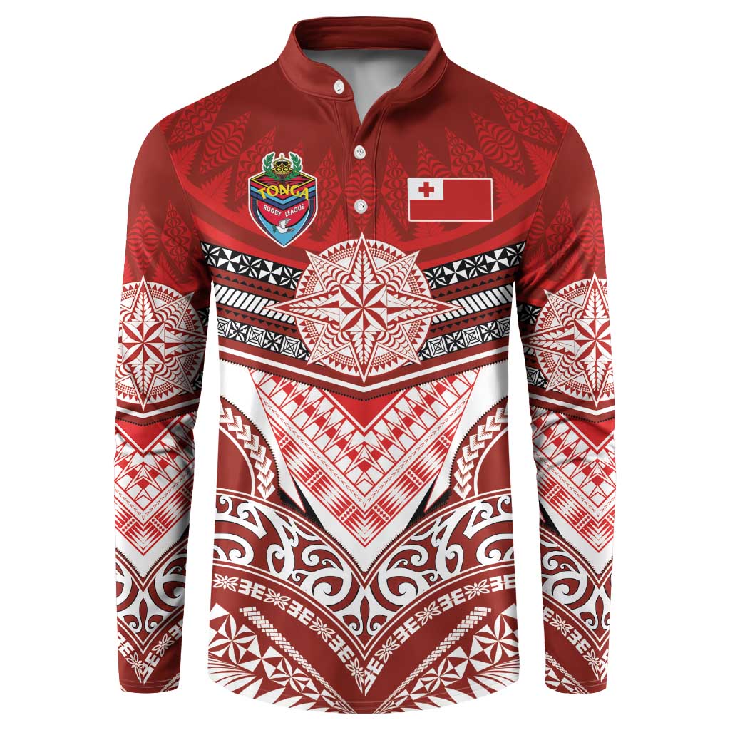 Tonga Rugby Custom Button Sweatshirt Mana o Tonga-Tribal Heritage Edition Red Color LT03 Red - Polynesian Pride